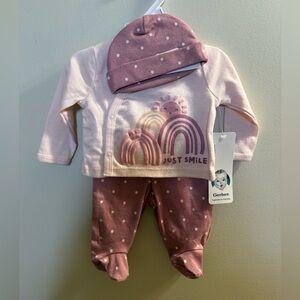 Gerber Pink Baby Outfit with Rainbow Design
